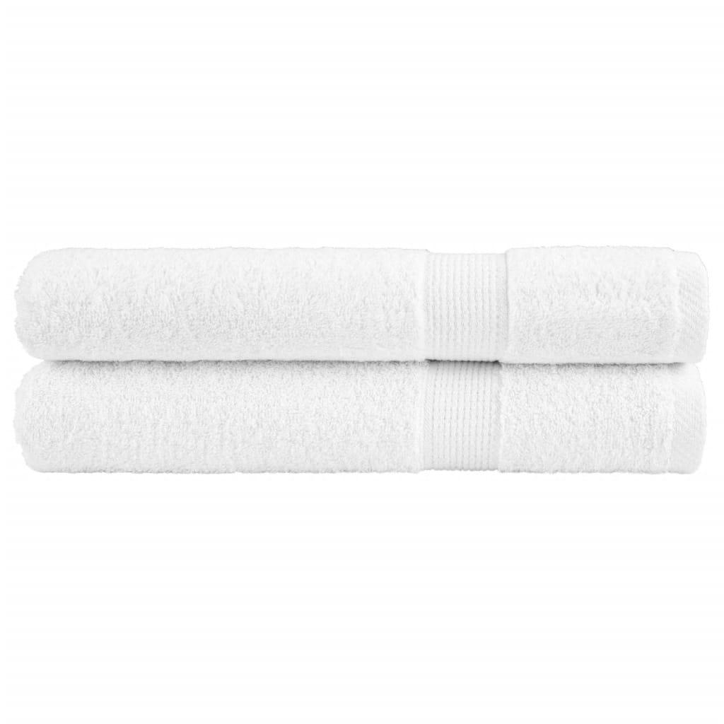 Håndklæder 2 stk. Premium 100x200 cm 100 % bomuld hvid