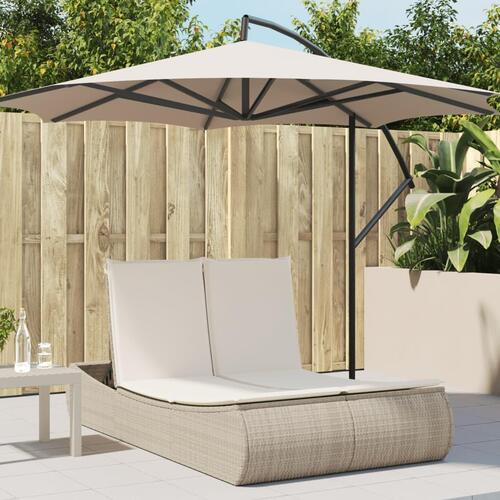 Solseng med hynder polyrattan beige