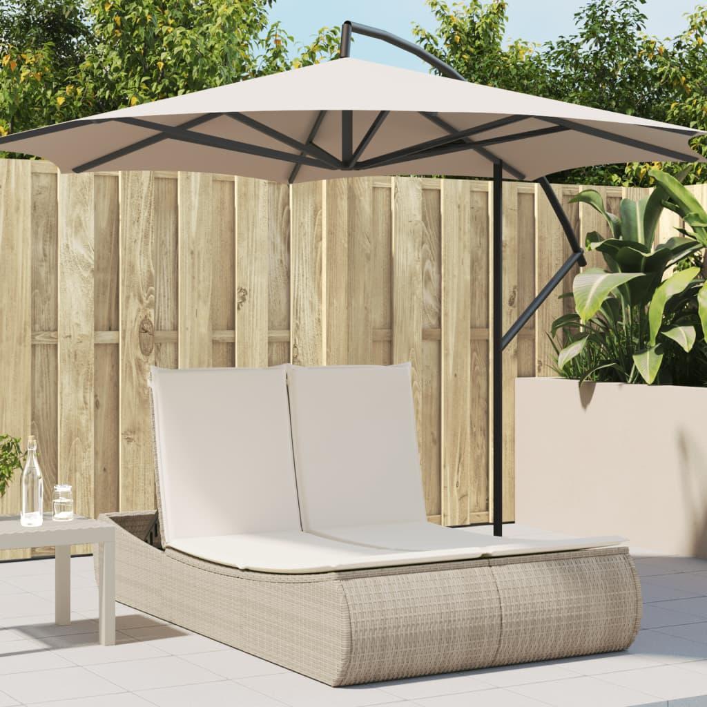 Solseng med hynder polyrattan beige