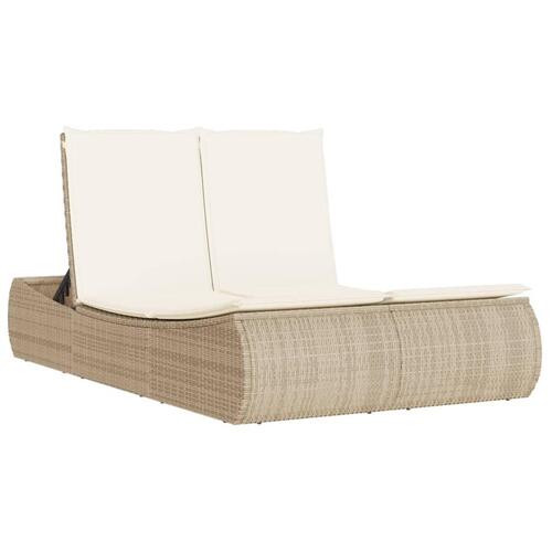 Solseng med hynder polyrattan beige