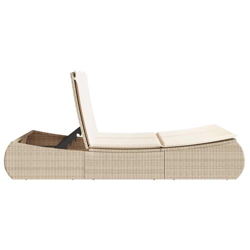 Solseng med hynder polyrattan beige