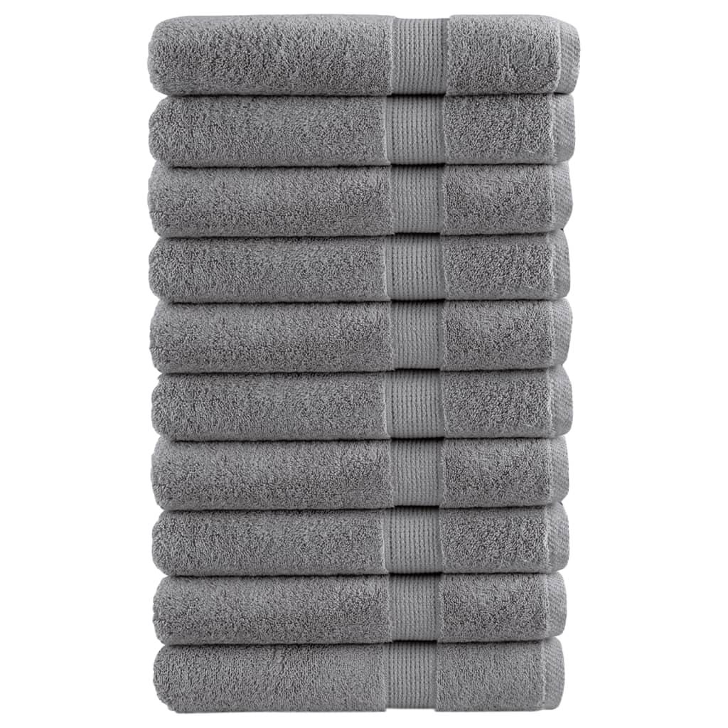 vidaXL Premium saunahåndklæder SOLUND 10 stk. grå 80x200 cm 600 gsm