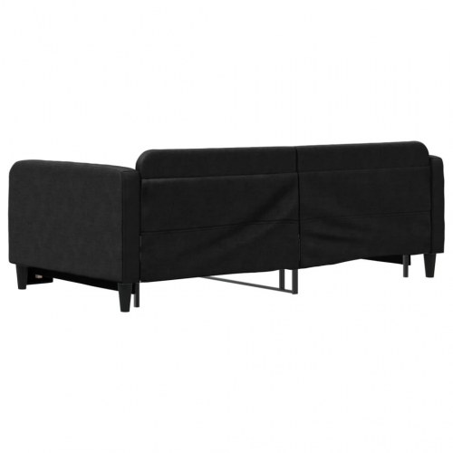 Daybed med udtræk 100×200 cm - stof, sort