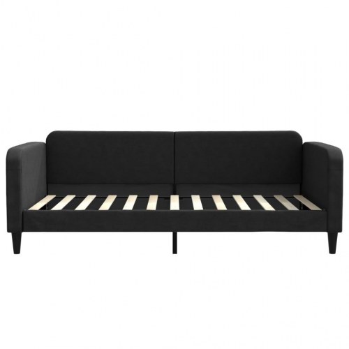 Daybed med udtræk 100×200 cm - stof, sort