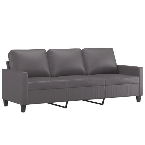 Sofasæt 4 dele med hynder kunstlæder grå