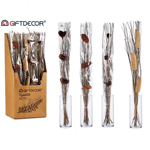 Kunstig buket - grå/natur, 100 cm (24 stk.)