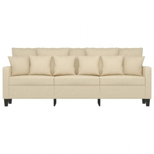 3-personers sofa i stof - cremefarvet, sædebredde 180 cm