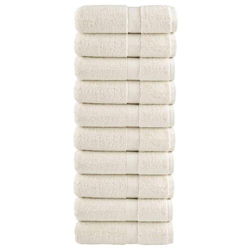 Håndklæder SOLUND 10 stk. Premium 30x30 cm 600 g/m2 cremefarvet