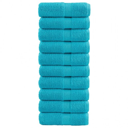 Gæstehåndklæder SOLUND 10 stk. 30 x 50 cm 600 g/m² - turkis