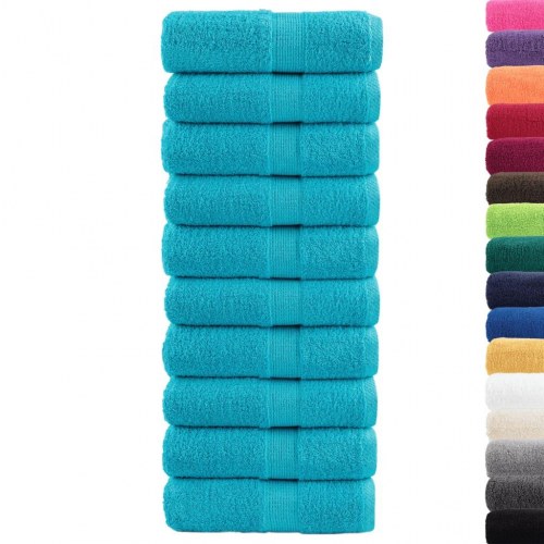Gæstehåndklæder SOLUND 10 stk. 30 x 50 cm 600 g/m² - turkis