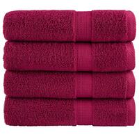 Badehåndklæder 4 stk. Premium 100x150 cm 100 % bomuld bordeaux
