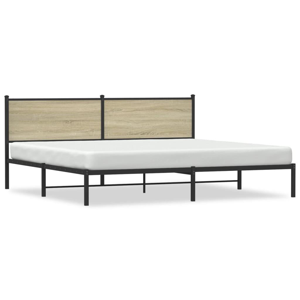 Sengeramme Uden Madras Metal Sonoma-Eg - med hovedgærde / 193 x 203 cm