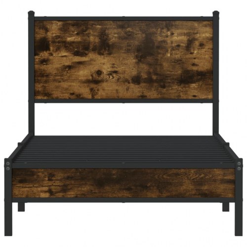 Sengeramme 80 x 200 cm i metal - røget egetræsfarve