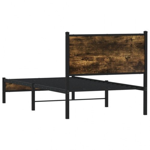 Sengeramme 80 x 200 cm i metal - røget egetræsfarve