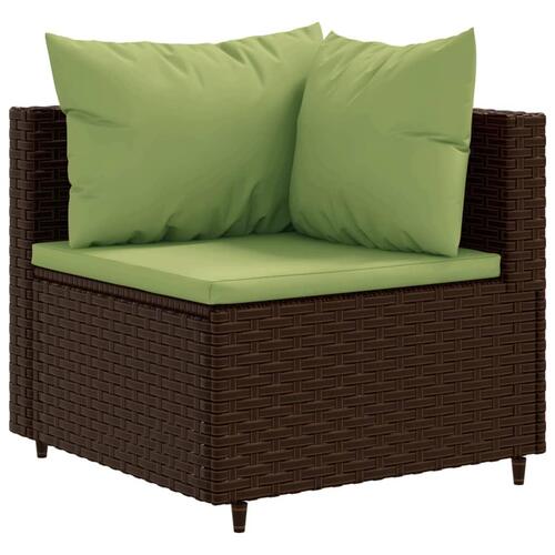 Sofasæt til haven 9 dele med hynder polyrattan brun