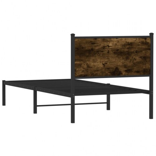 Sengeramme 90x190 cm i metal - røget egetræsfarve