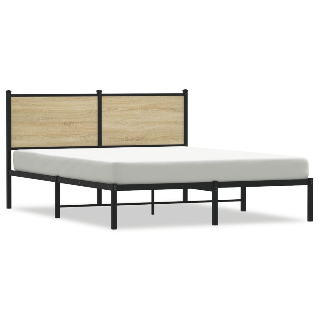 Sengeramme Uden Madras Metal Sonoma-Eg - med hovedgærde / 137 x 190 cm