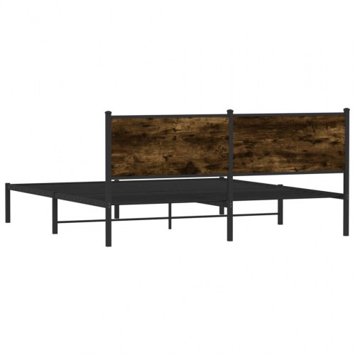 Sengeramme 180 x 200 cm i metal - røget egetræsfarve