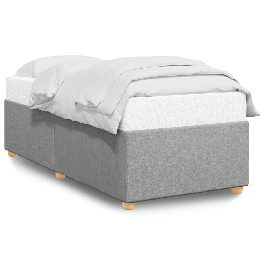 Sengeramme uden madras - lysegrå stof 90×200 cm