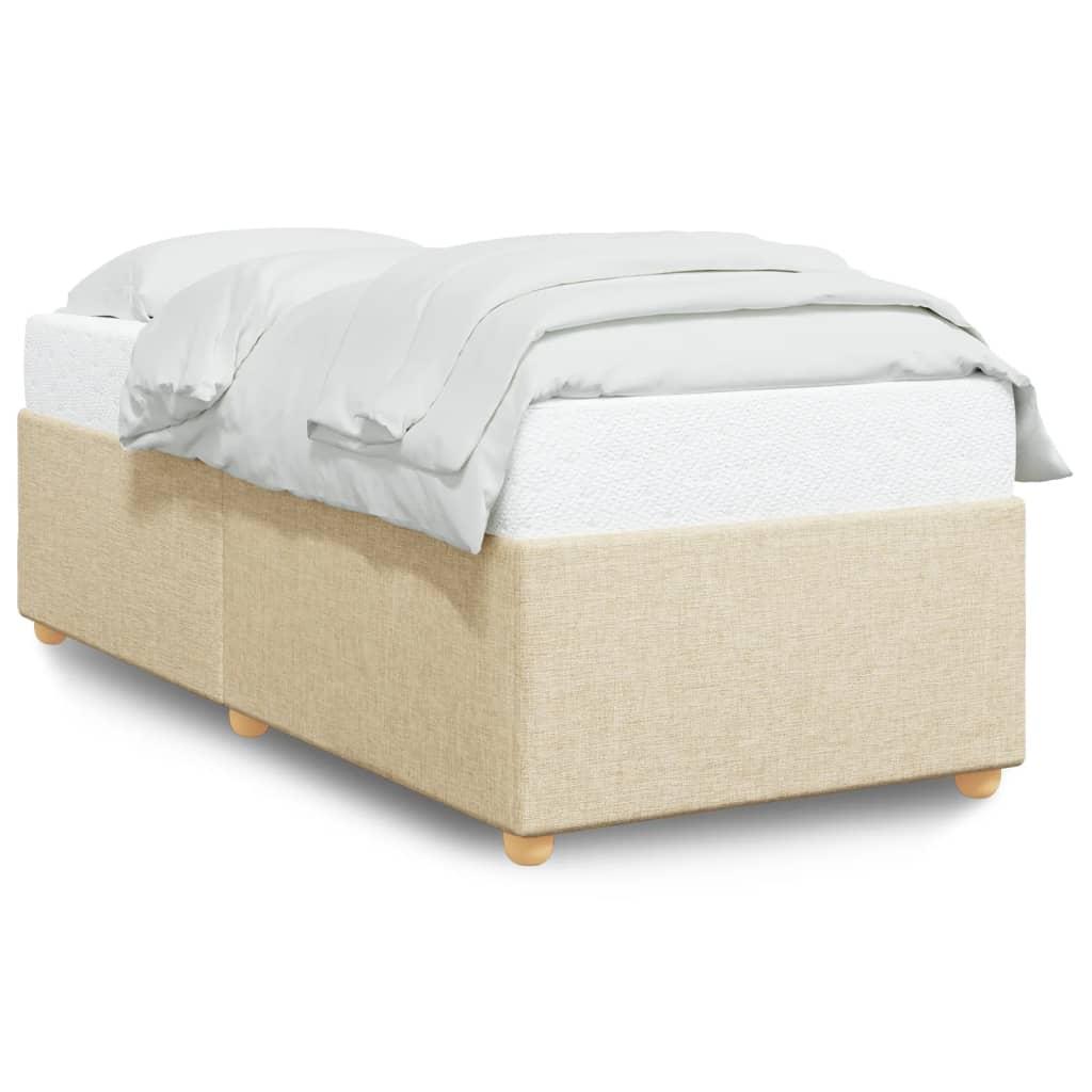 Sengeramme uden madras 90×190 cm i stof - cremefarvet
