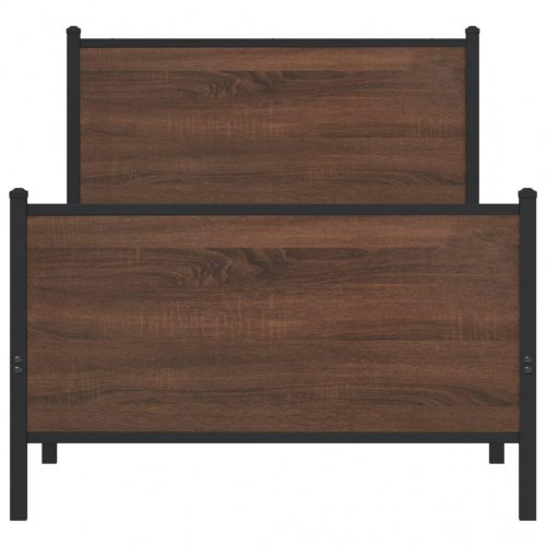 Sengeramme 80 x 200 cm i metal - brun egetræsfarve