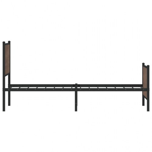 Sengeramme 80 x 200 cm i metal - brun egetræsfarve
