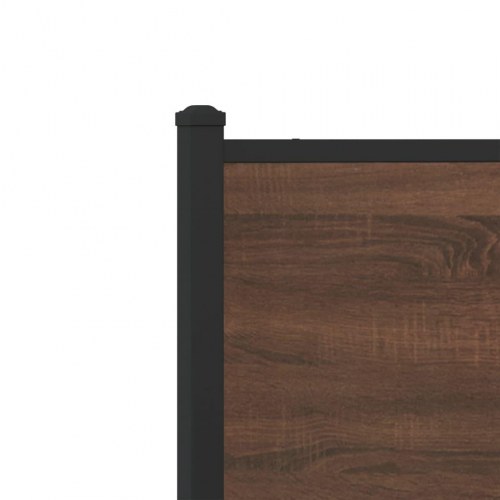 Sengeramme 90 x 200 cm i metal - brun egetræ