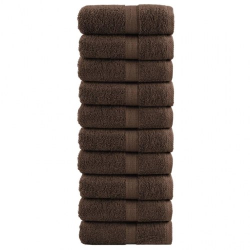 Vaskeklude SOLUND 10 stk. - brun 30 x 30 cm