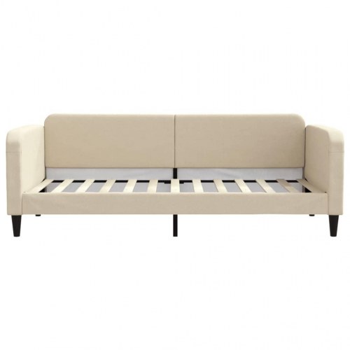Daybed med udtræk 90x200 cm - stof, cremefarvet
