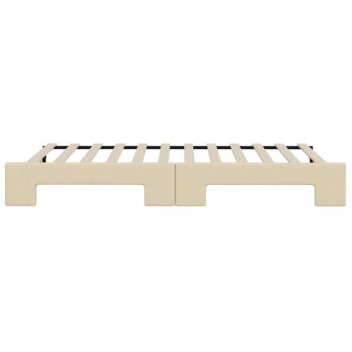 Daybed med udtræk 90x200 cm - stof, cremefarvet