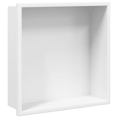 Brusehylde 32x32x9 cm rustfrit stil børstet mat hvid