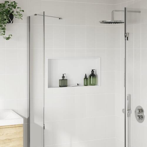 Brusehylde 62x32x9 cm rustfrit stil børstet mat hvid