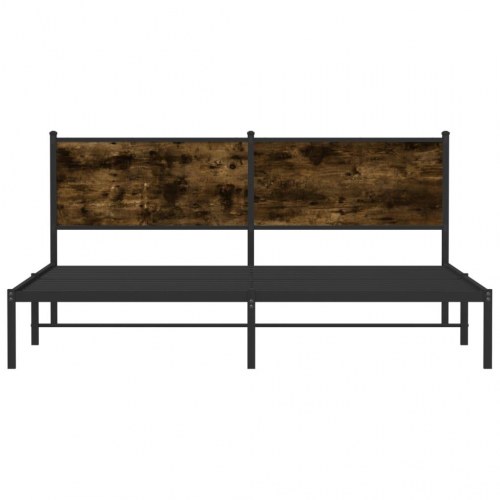 Sengeramme 160 x 200 cm i metal - røget egetræsfarve