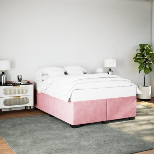 Sengeramme 140x200 cm fløjl pink