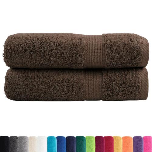 Håndklæder 2 stk. Premium 70x140 cm 100 % bomuld brun