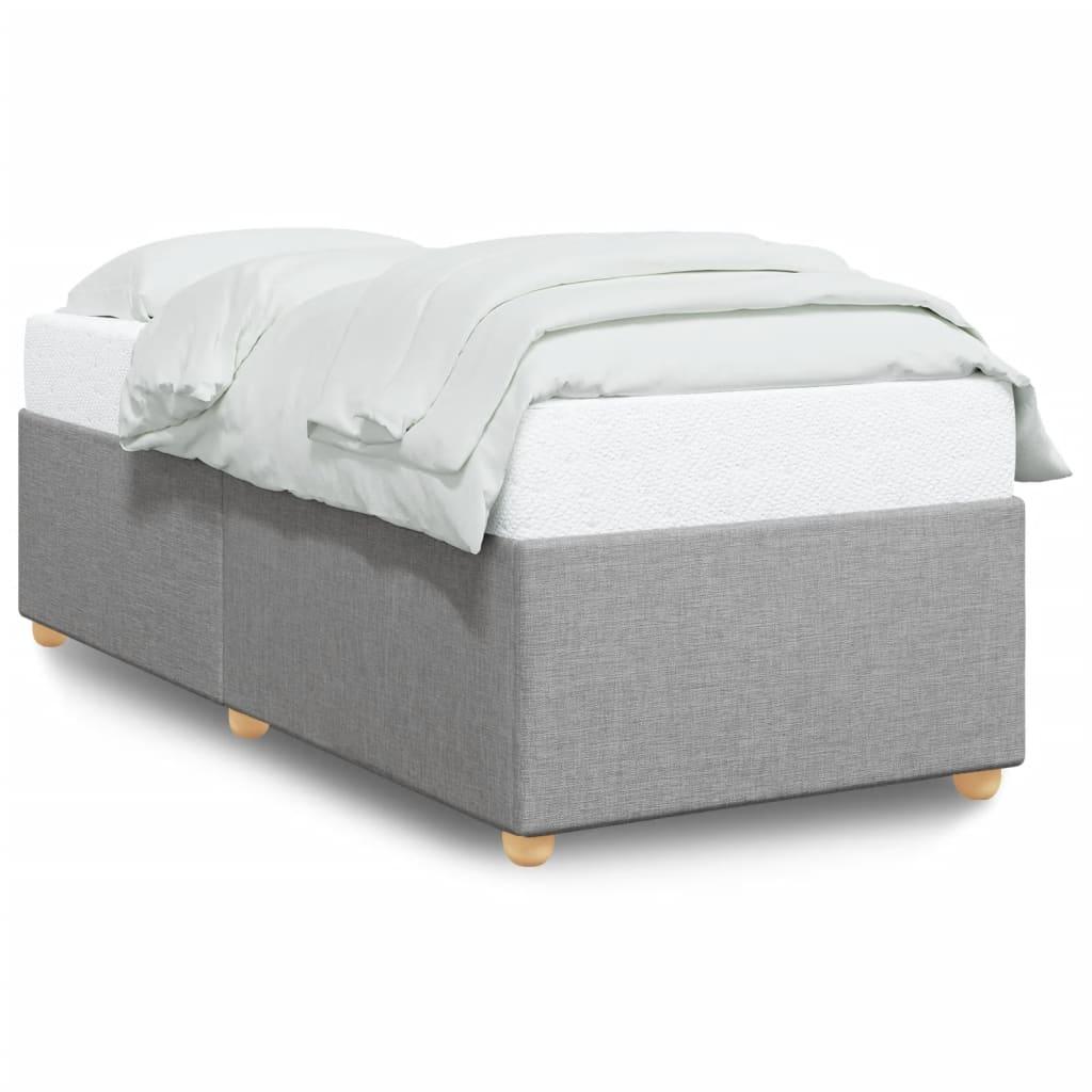 Sengeramme uden madras Lysegrå 90x190 cm Stof