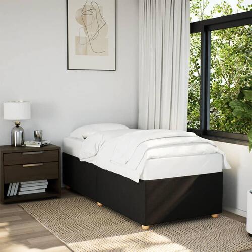 Sengeramme 90x190 cm stof sort