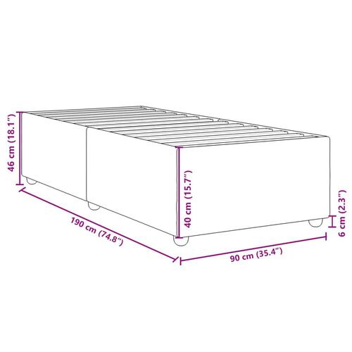 Sengeramme 90x190 cm stof sort