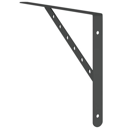 Hyldebeslag 4 stk. 40x2,5x25 cm rustfrit stål sort