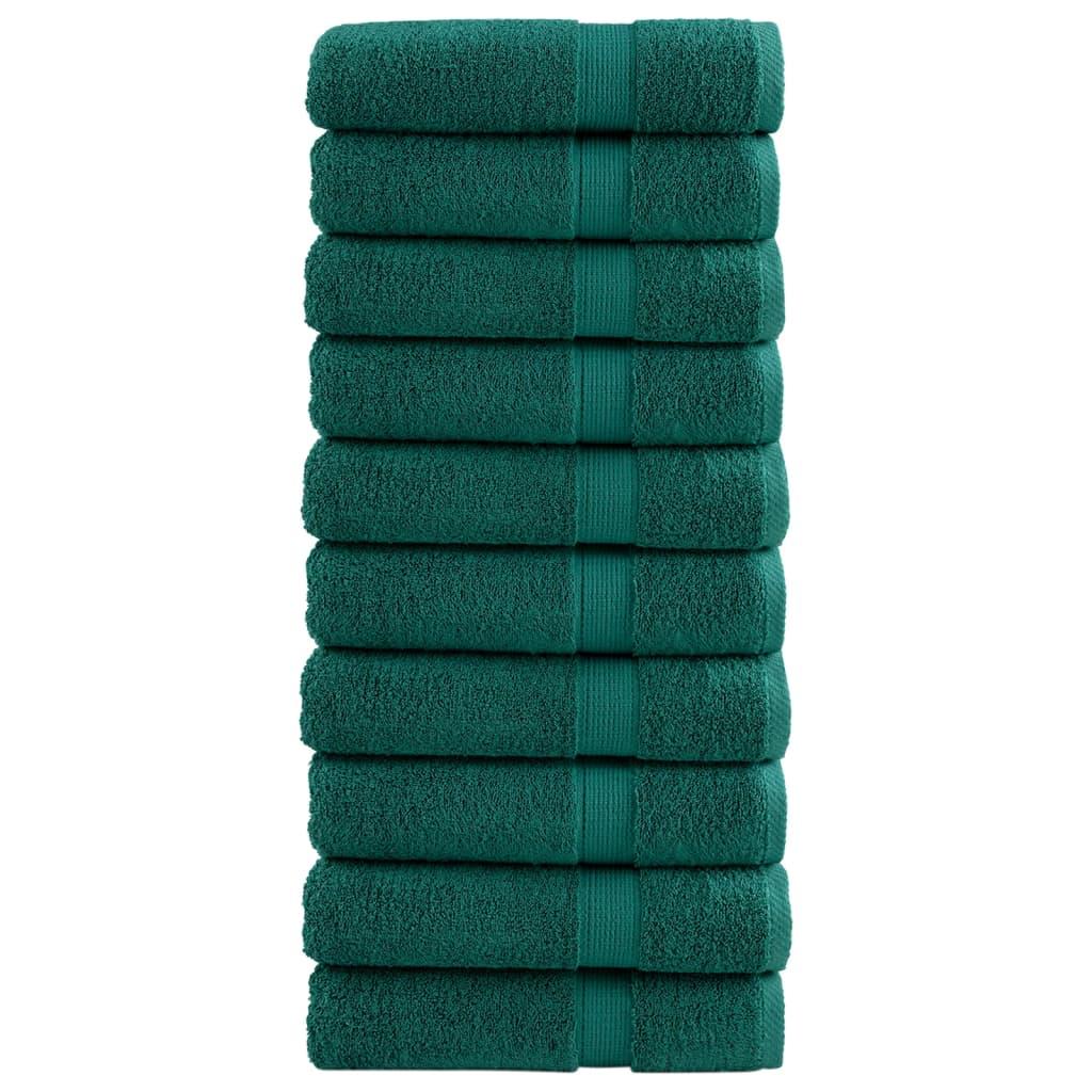 Håndklæder SOLUND 10 stk. Premium 50x100 cm 600 g/m2 grøn