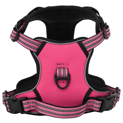Hundesele med refleksstriber str. XL justerbar pink
