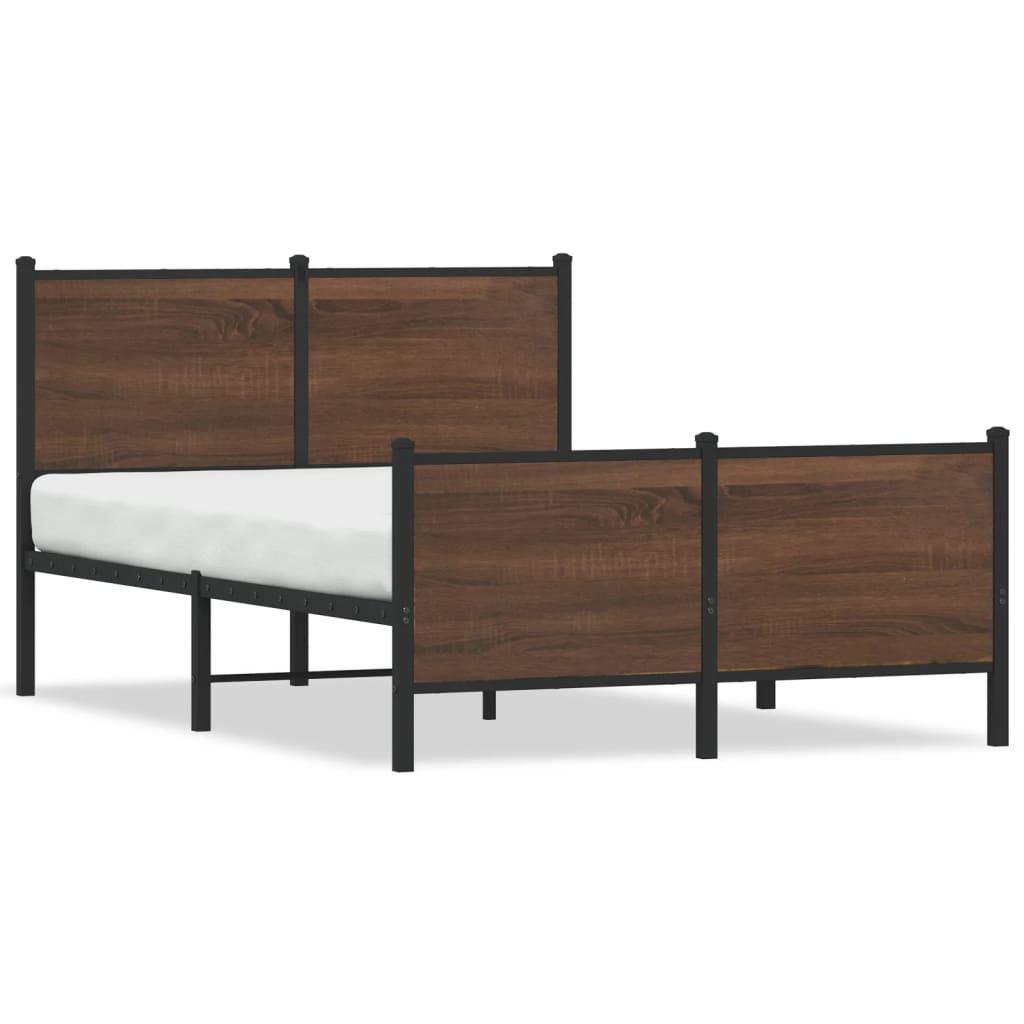 Sengeramme Uden Madras Etræ Brun Eg - med hovedgærde og fodgærde / 137 x 190 cm