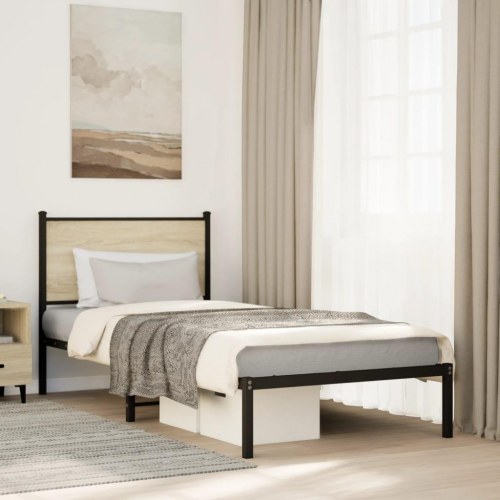Sengeramme uden madras 75 x 190 cm i metal - sonoma-eg