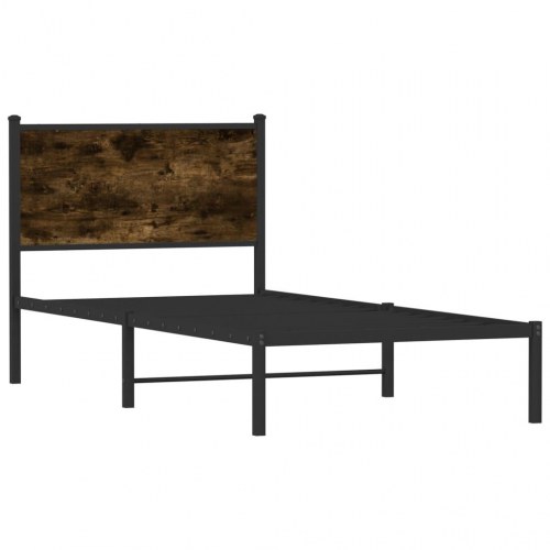 Sengeramme 90 x 200 cm i metal - røget egetræsfarve