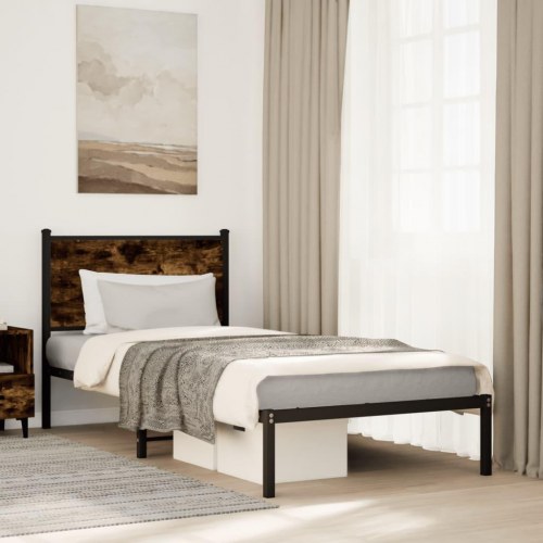 Sengeramme uden madras 75 x 190 cm - røget egetræsfarve