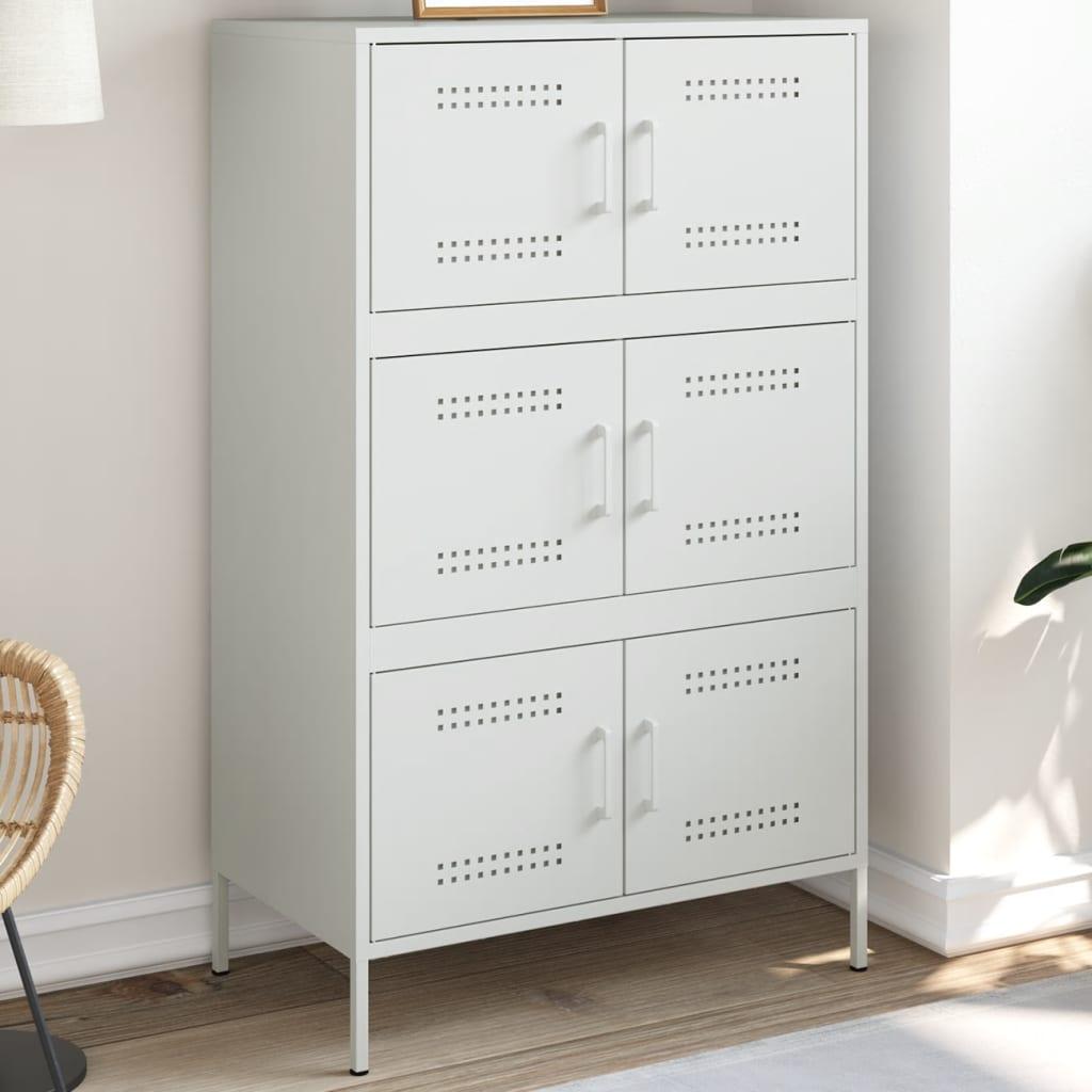 Højskab i stål - 68 × 39 × 113 cm, hvid, 6 rum