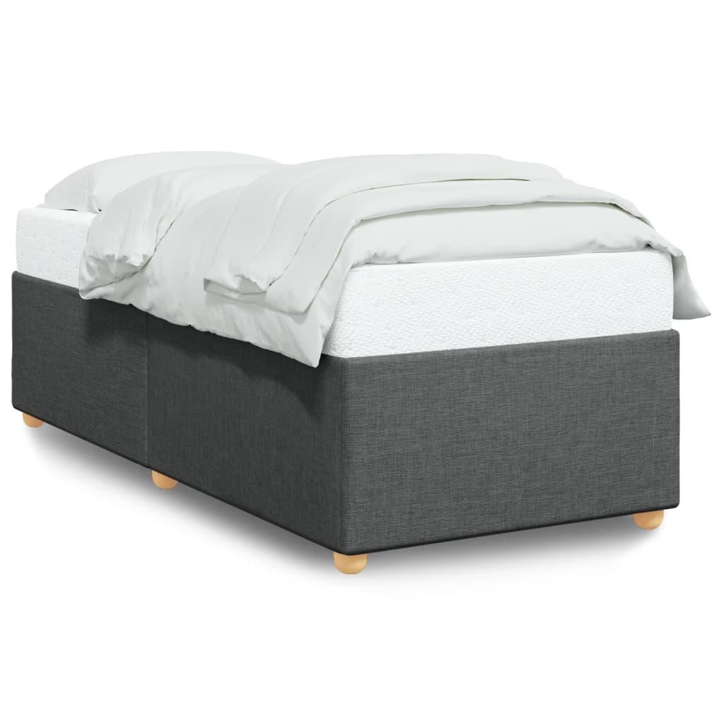 Sengeramme uden madras Mørkegrå 90x190 cm Stof
