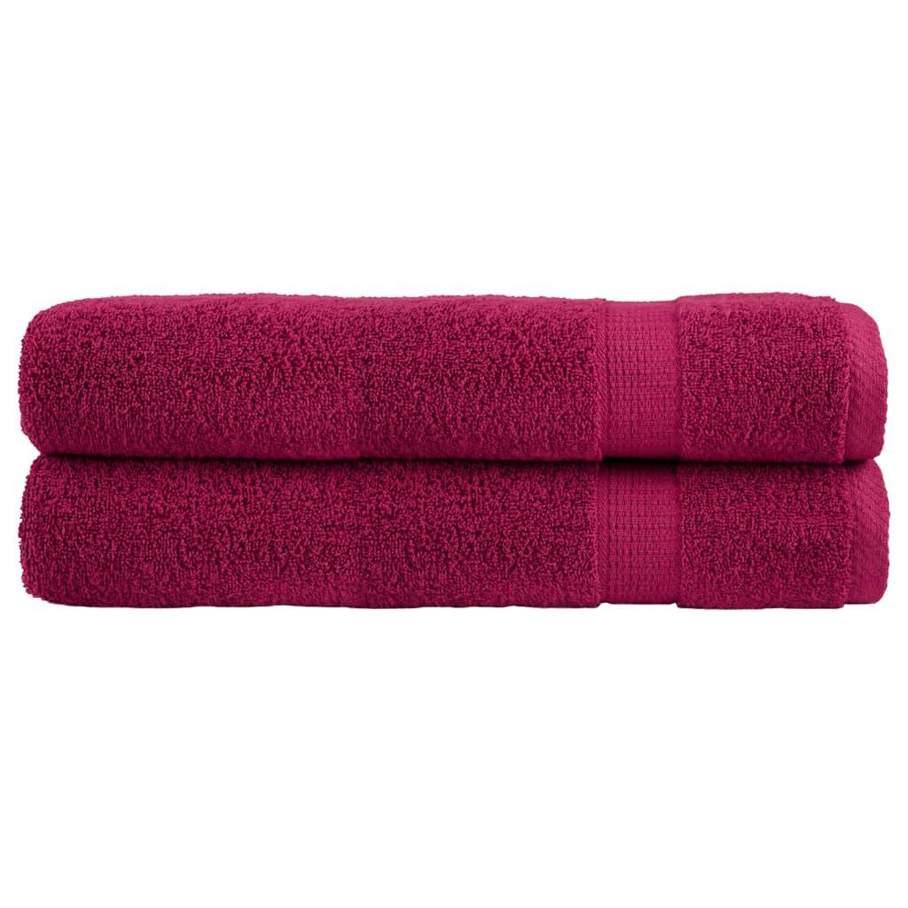 vidaXL Premium saunahåndklæder SOLUND 2 stk. bordeaux 80x200 cm 600 gsm