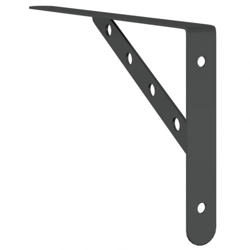 Hyldebeslag 4 stk. 30 x 2,5 x 15,5 cm i rustfrit stål - sort