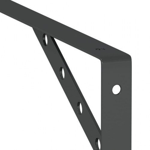 Hyldebeslag 4 stk. 30 x 2,5 x 15,5 cm i rustfrit stål - sort